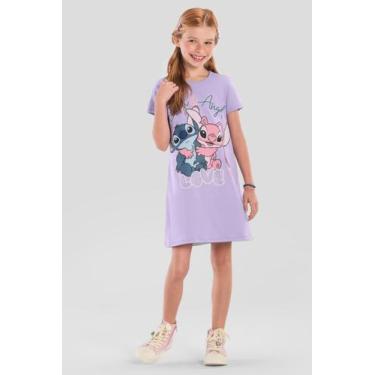 Imagem de Vestido infantil menina do Stitch brilhante Brandili 10, Lilás, 8