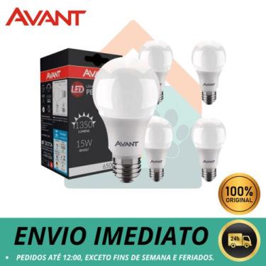 Imagem de Lâmpadas Kit com 5 de Led Pera Bulbo 15W 6500W Branco Frio Avant