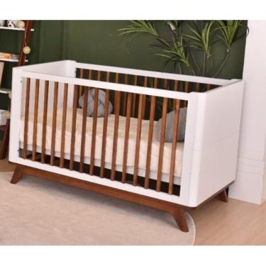 Imagem de Berço Infantil Sambalele Divicar Branco Acetinado Mel
