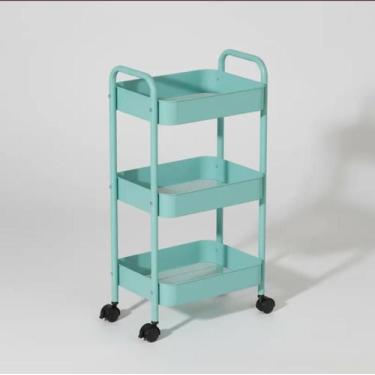 Imagem de Carrinho Multiuso Metal Organizador Com 3 Prateleiras - Koti, verde