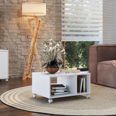 Imagem de Mesa de Centro para Sala de Estar com Nichos Branco
