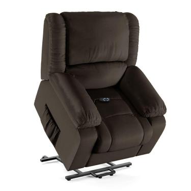 Imagem de Poltrona Do Papai Reclinável Sala De Cinema Barcelona Elevação Lift Elétrico Pu Marrom