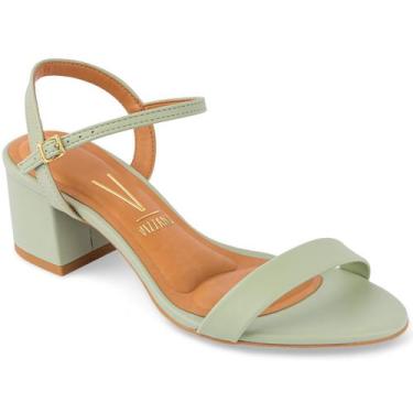 Imagem de Sandália Vizzano Salto Grosso Feminina Com Fivela Conforto, Verde luna
