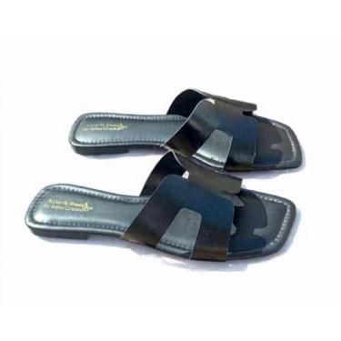 Imagem de sandalia rasteirinha feminina H moderna lançamento blogueira - butterf