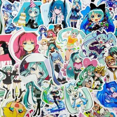 Imagem de Adesivos Hatsune Miku, vinil impermeável, anime, 50 unidades - yiweisa