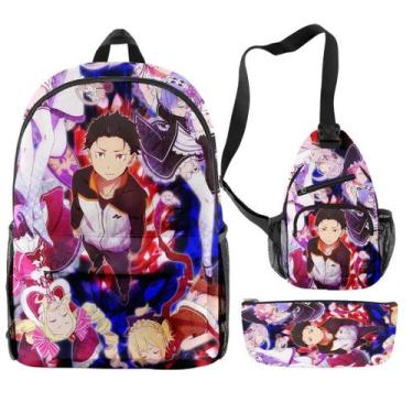 Imagem de Conjunto de mochilas 3D Print Anime School para crianças, 3 unidades -
