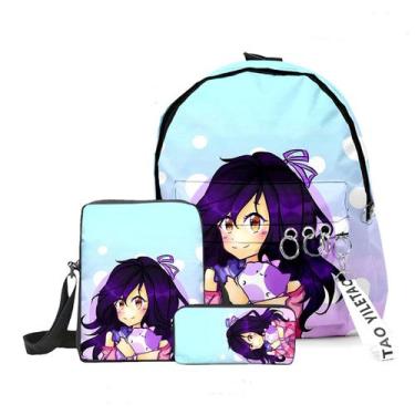 Imagem de Conjunto de mochilas Aphmaus School Students com bolsa de ombro e esto