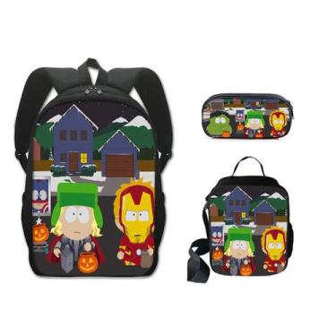Imagem de Conjunto de mochilas South Parks Anime para crianças com lancheira e b