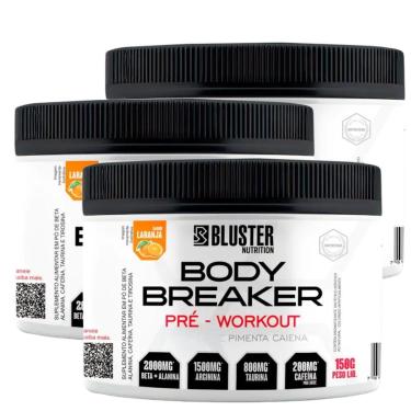 Imagem de Kit Combo 3 Pré Treino Body Breaker 150g Bluster Nutrition-Unissex