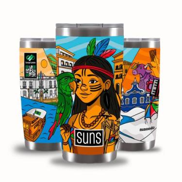 Imagem de Copo Térmico Inox 591ml Estampado Lençóis Maranhenses Gluck Suns para 