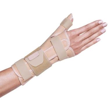 Imagem de Tala Ortopédica Curta Punho Pulso Polegar Bilateral Kestal,  Bege
