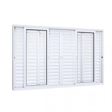 Imagem de Janela de Alumínio Veneziana 120x200cm 4 Folhas Móveis 2 Fixas com Vid