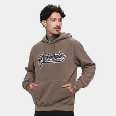 Imagem de Moletom Broken Rules Bordado Masculino, Verde militar, G