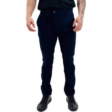 Imagem de Calça Young Style Jeans Esporte Fino Slim Masculina - CM109, 42, Marin