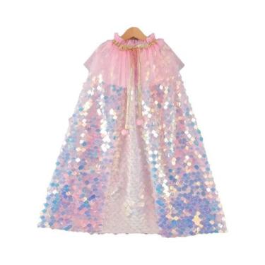 Imagem de Capa De Princesa Com Lantejoulas Brilhantes Para Meninas, Vestido De F