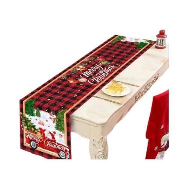 Imagem de Caminho De Mesa Xadrez Buffalo Para O Natal, Decoração De Mesa De Nata
