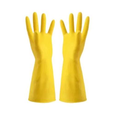 Imagem de Luvas De Látex Resistentes À Água Para Lavar Louça, Extra Resistentes 