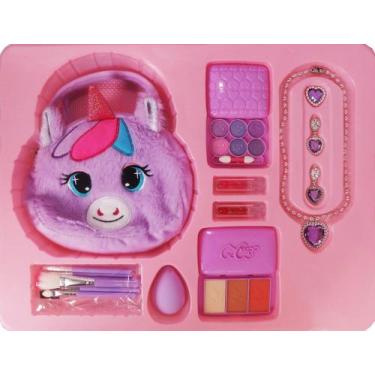 Imagem de Kit Maquiagem Brinquedo com Bolsa Unicórnio Acessórios