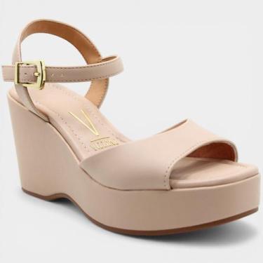 Imagem de Sandália Anabela Vizzano Clássica Feminina - Bege - 36, 36