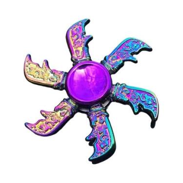 Imagem de Fidget Spinner De Metal Com Gradiente Arco-Íris, Rolamento Silencioso,