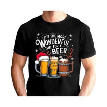 Imagem de Camiseta Oversized Engraçada De Natal Com Tema De Cerveja, Casual, Mod