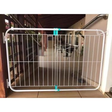 Imagem de Grade Porta Portão Pet Útil Criança Bebe Cão Vão 79 A 115 Cm - Congrat