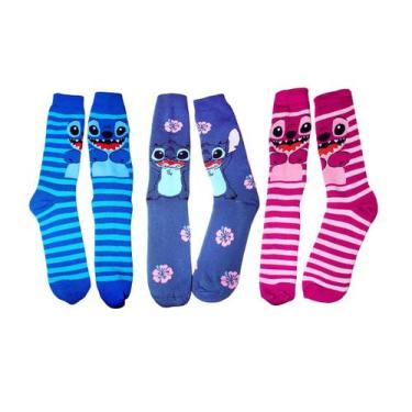 Imagem de Kit 3 Pares Meias Divertidas Personagens Adulto Juvenil - GAC VARIEDAD
