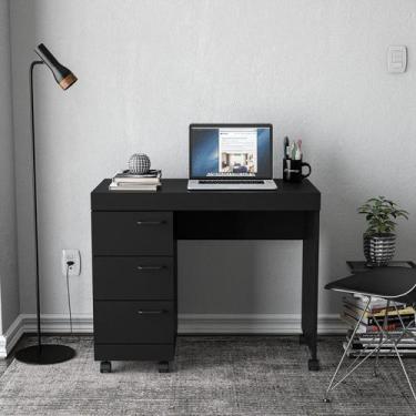 Imagem de Mesa para Computador 3 Gavetas Osaka Preto - Politorno