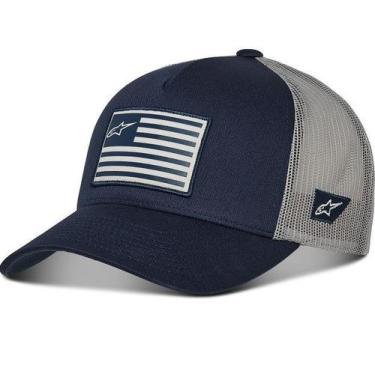 Imagem de Boné Alpinestars Flag Snapback Bandeira Azul Cinza