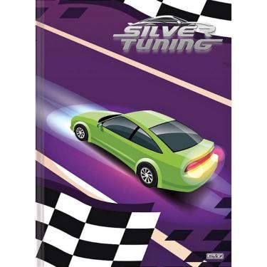 Imagem de Caderno Brochura Universitário Silver Tuning Carros Capa Dura com 80 Folhas Pautadas Fo...