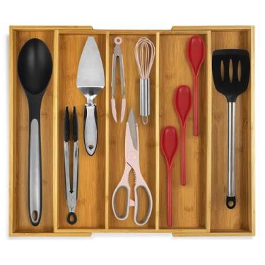 Imagem de Organizador de gavetas de cozinha Purawood Expansível Bamboo
