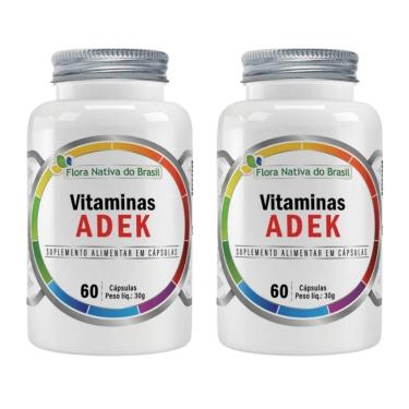 Imagem de Kit 2x Vitaminas ADEK (VIT A, D, E e K) 60 Cápsulas Flora Nativa-Unissex