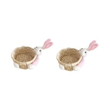 Imagem de Cesta Do Coelho Da Páscoa Mini Reutilizável Decorativa Para Armazename