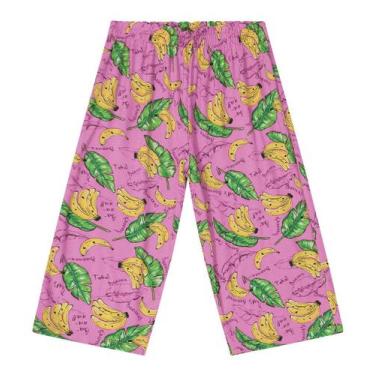 Imagem de Calça Pantacourt Infantil Estampada Rovitex Kids Rosa