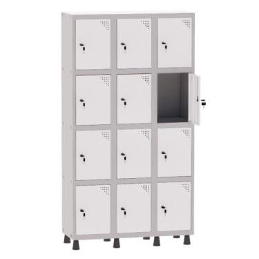 Imagem de Armário Guarda Volume Locker Roupeiro 3 Vãos 12 Portas Aço GRF503/12 C