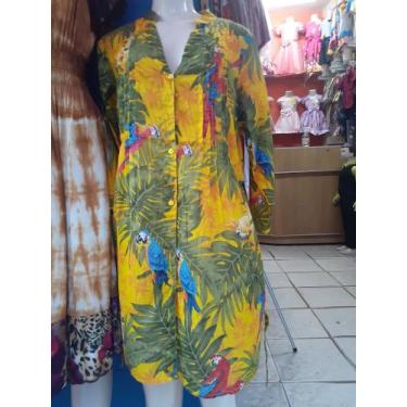 Imagem de Saída de praia,, lila Modas, 100% Algoodao estampado com araras