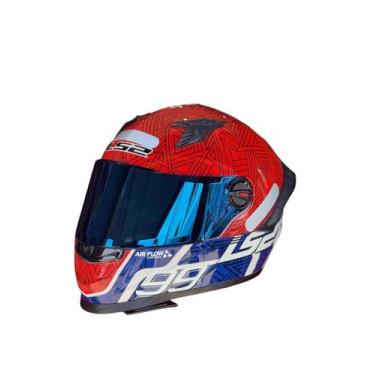 Imagem de Capacete Esportivo Ls2 Ff358 - Pro Tiempo, Azul e Vermelho