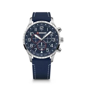 Imagem de Relógio Masculino Suíço Wenger Attitude Chrono 44mm Azul 01.1543.117