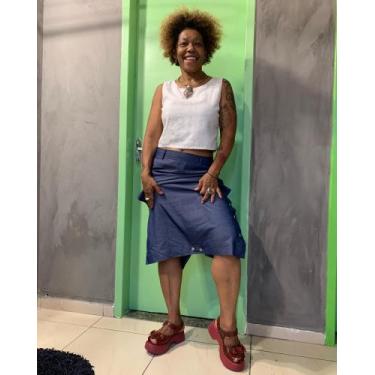 Imagem de Saia Bermuda Lea - Casa Cléo, GG, Jeans