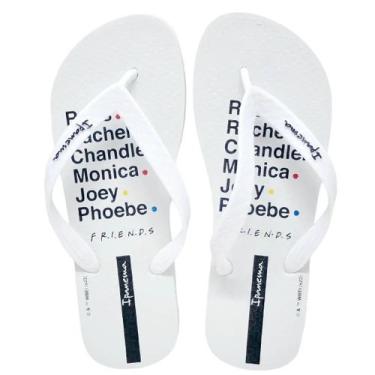 Imagem de Chinelo Infantil Menina Friends Casual Ipanema Kids, Branco, Preto, 33