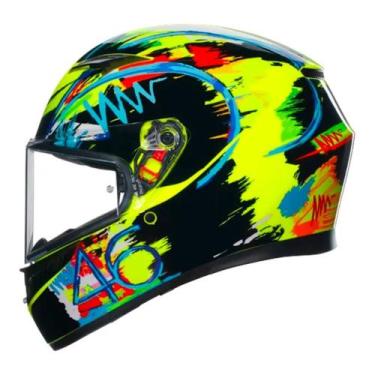 Imagem de Capacete AGV K3 Rossi Winter Test Esportivo Moto Masculino, Amarelo Pr