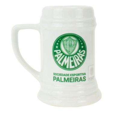 Imagem de Caneca Porcelana Branca 500ml Palmeiras - Mileno