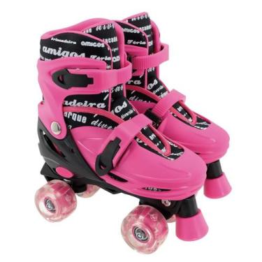 Imagem de Patins Judy Adventure Rosa Com Luz Led Menina - Samba Toys, 34 ao 37