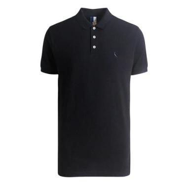 Imagem de Camisa Polo Reserva Piquet Classica Masculina Preta, Preto, GG