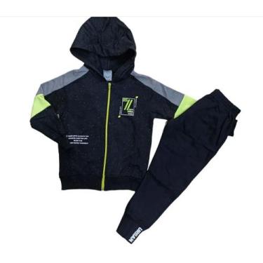 Imagem de Conjunto inverno menino jaqueta com capuz e calça em moletom - Angerô,