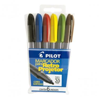 Imagem de Kit 6 Canetas Marcador Retroprojetor Pilot Marcador Retroprojetor 2.0mm Permanente Pont...