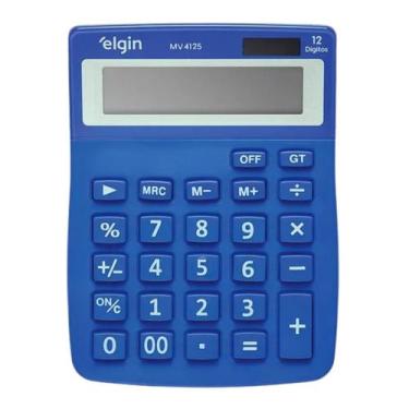 Imagem de Calculadora Mesa Visor 12 Dig. - Azul Mv4125 Elgin