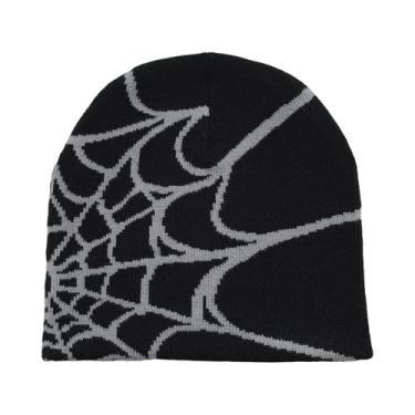 Imagem de Gorro De Malha Unissex Y2K Com Teia De Aranha, Para Quatro Estações, E