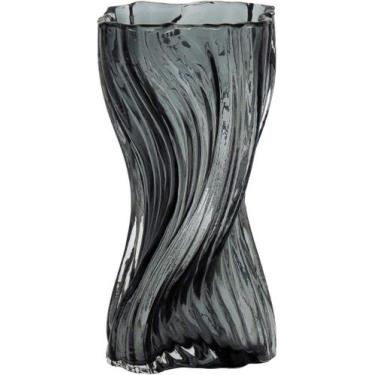 Imagem de VASO DECORATIVO ENFEITE CASA VIDRO 25x15x14cm CINZA - NH, Material: Vi