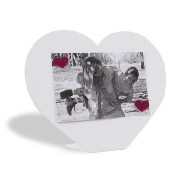 Imagem de Porta retrato 10x15cm amor coração branco - Geguton